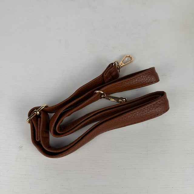 Leuk leatherlook schoudertasje bruin