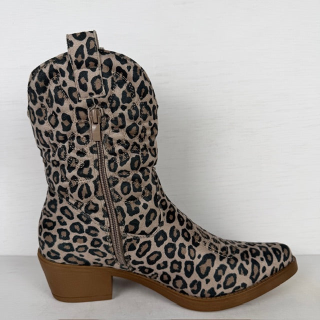 Leuk cowboylaarsje met print leopard