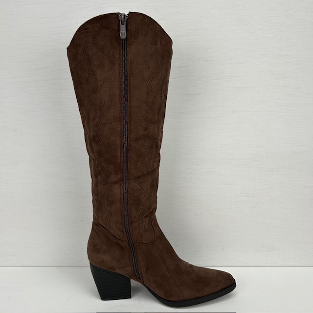 Hoge cowboylaars met fraaie afwerking bruin