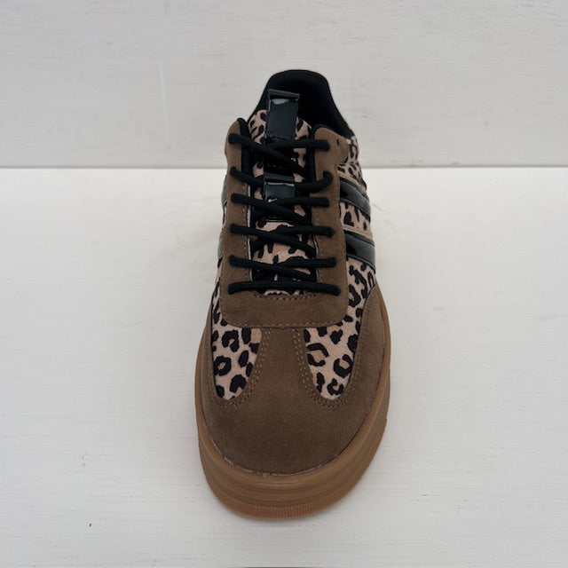 Posh by Poelman retro sneakers brown with combination