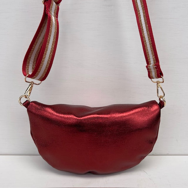 Metallic love crossbodytasje rood