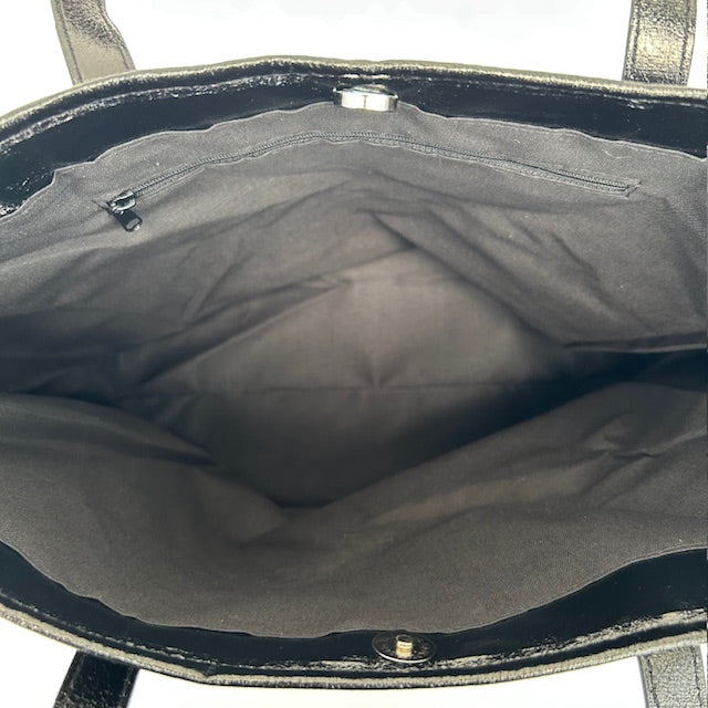 Metallic love shopper zwart