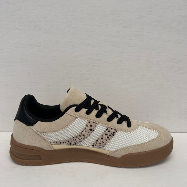 Trendy sneakers met retrozool beige