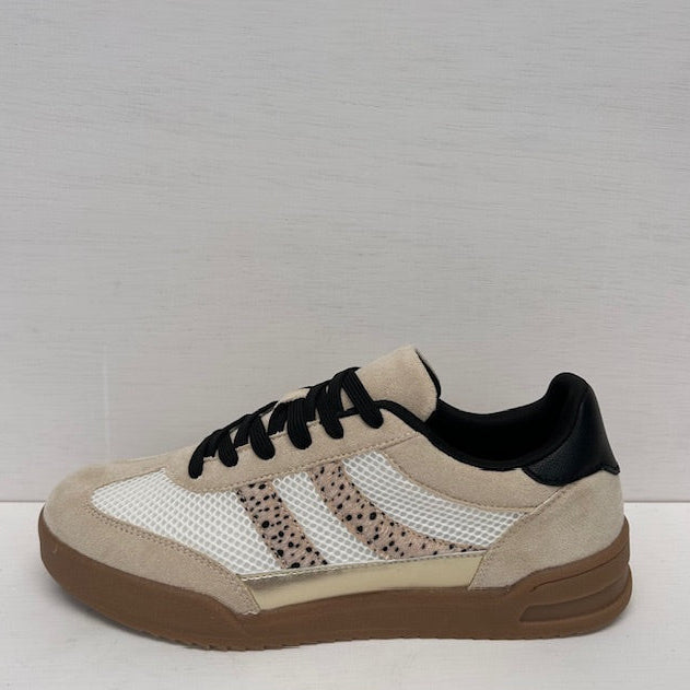Trendy sneakers met retrozool beige