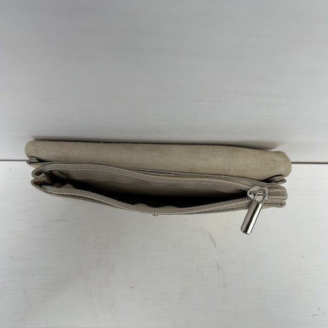 Real leather metallic portemonnee goud