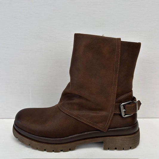 Leatherlook boots met gespje khaki