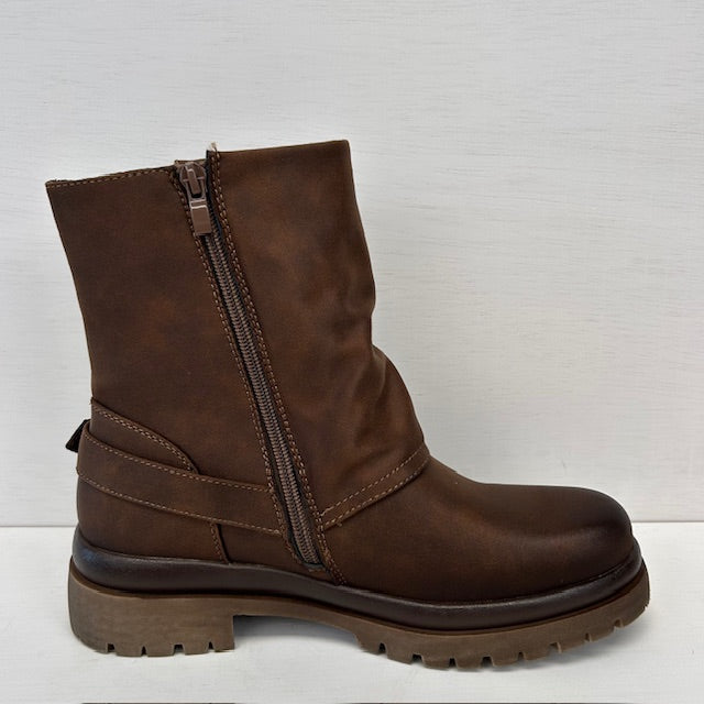 Leatherlook boots met gespje khaki