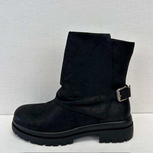 Leatherlook boots met gespje zwart