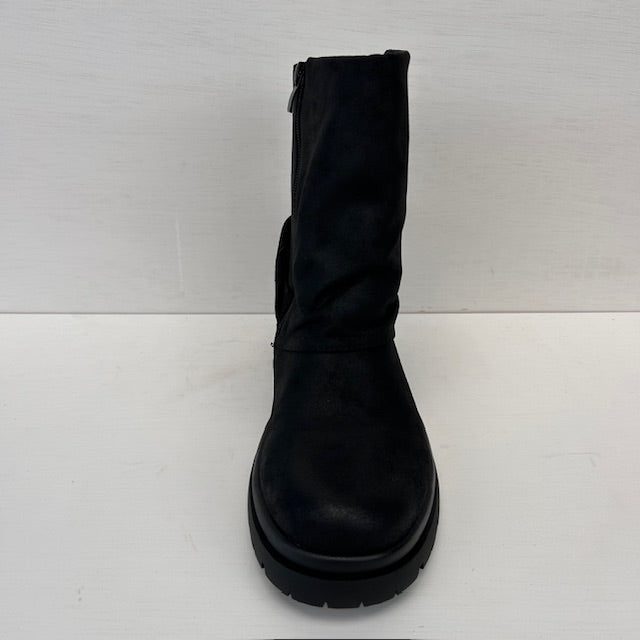 Leatherlook boots met gespje zwart