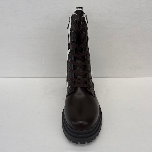 Veterboots met koeienprint bruin