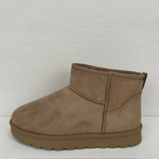 Suèdine uggies met lage zool khaki