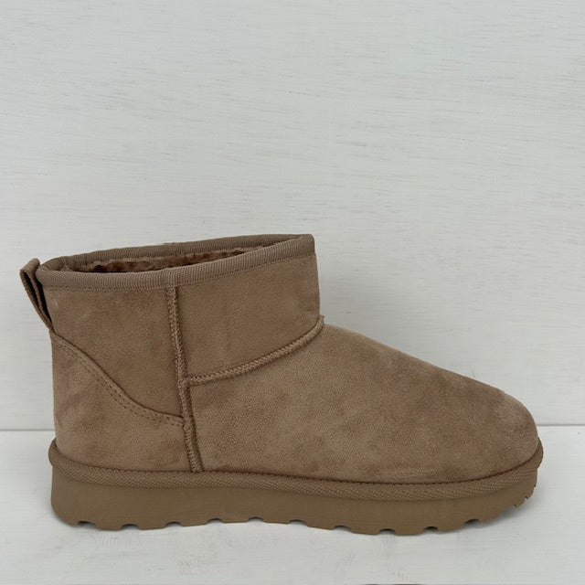Suèdine uggies met lage zool khaki