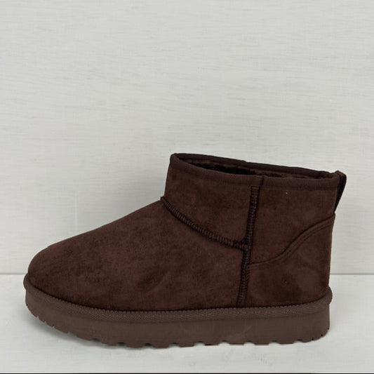 Suèdine uggies met lage zool bruin