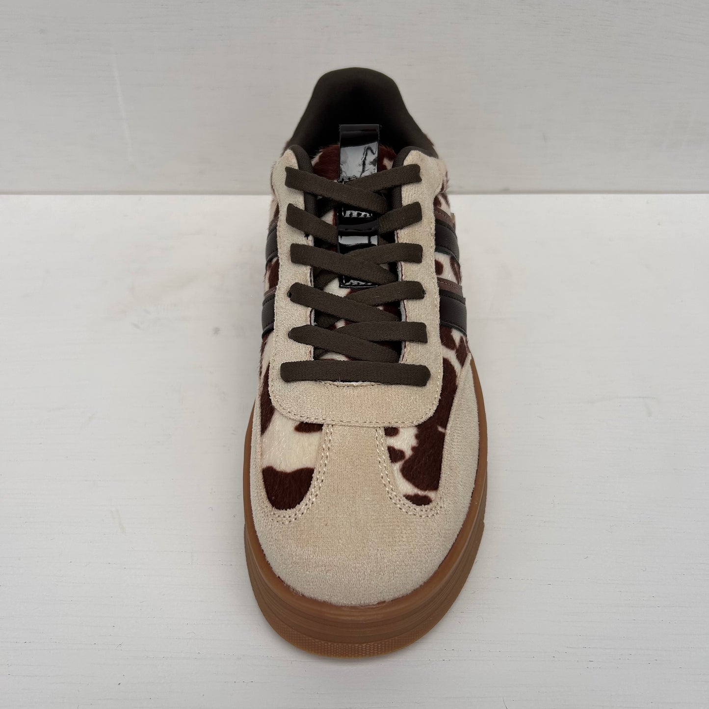 Posh by Poelman retro sneakers bruin koeienprint