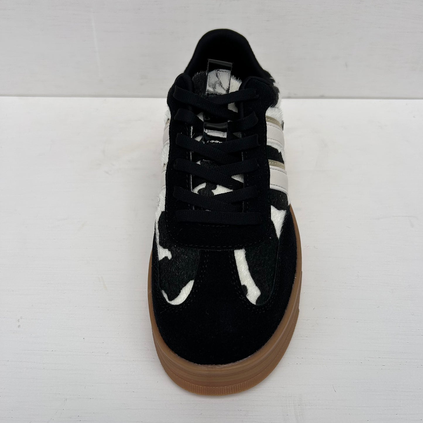 Posh by Poelman retro sneakers zwart koeienprint