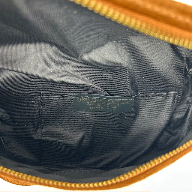 Geweldig real leather schoudertasje camel