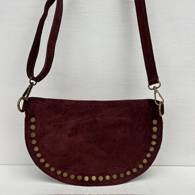 Geweldig real leather schoudertasje bordeaux rood