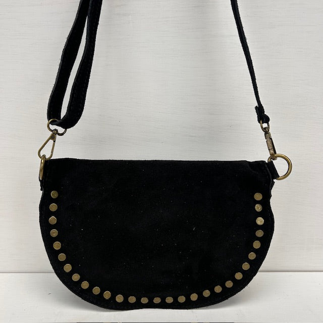 Geweldig real leather schoudertasje zwart