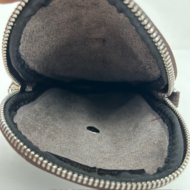 Leuk real leather telefoontasje donkerbruin