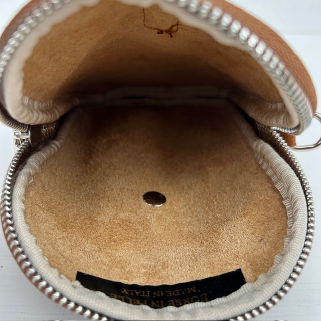 Leuk real leather telefoontasje camel