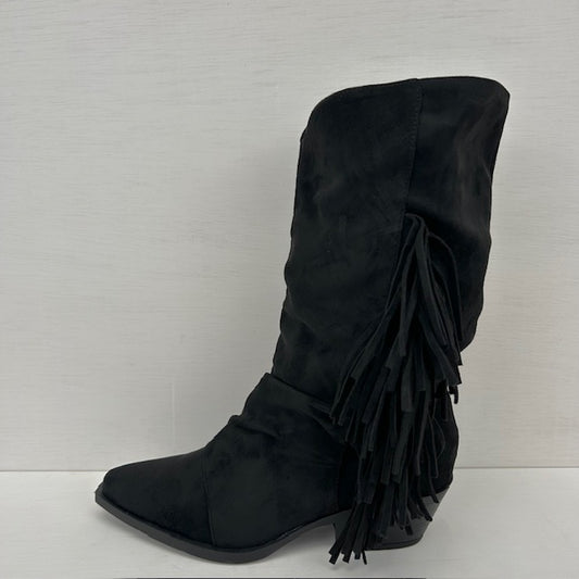 Geweldige cowboylaarzen met franjes zwart