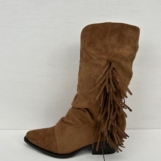 Geweldige cowboylaarzen met franjes camel