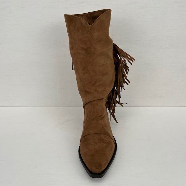 Geweldige cowboylaarzen met franjes camel