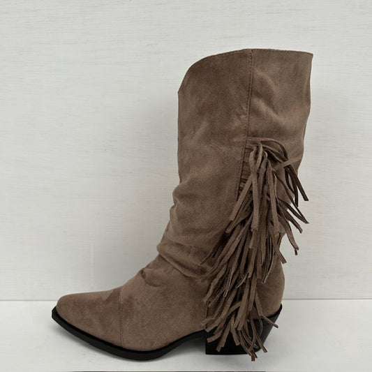 Geweldige cowboylaarzen met franjes khaki