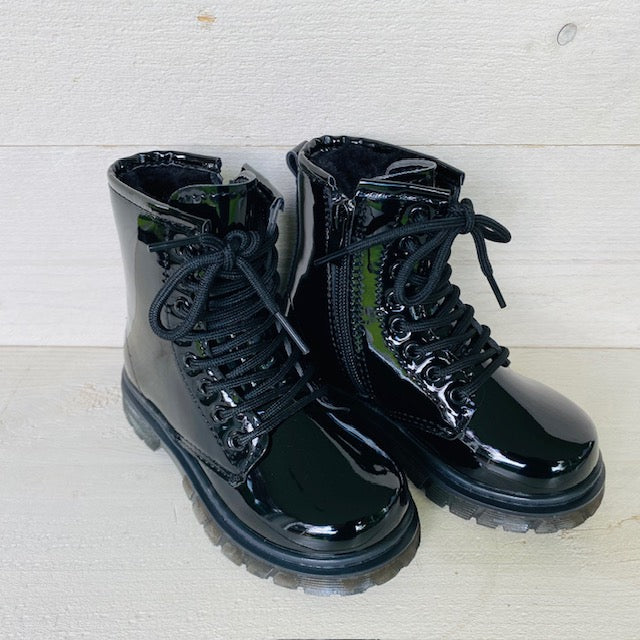 Shiny kids boots zwart