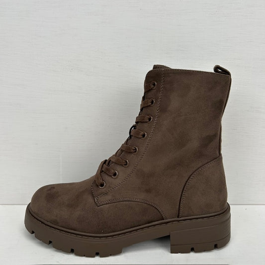 Stoere veterboots taupe