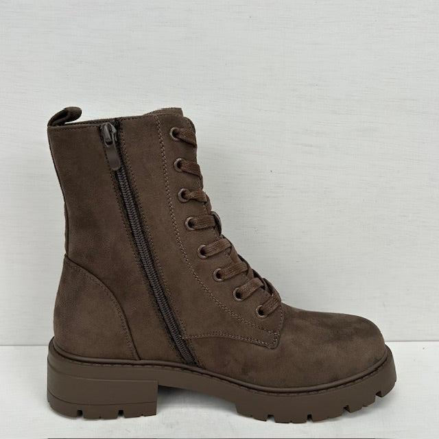 Stoere veterboots taupe
