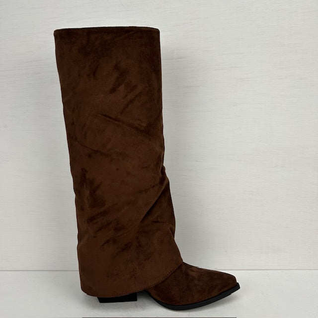 Gave cowboylaarzen met flap en franjes bruin