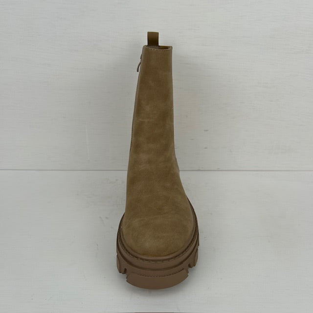 Tijdloze leatherlook boots khaki