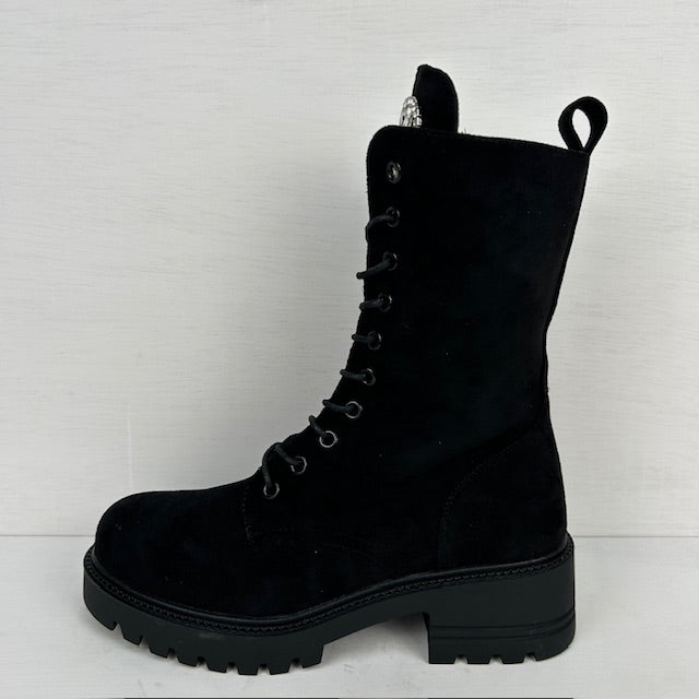Suèdine love veterboots zwart