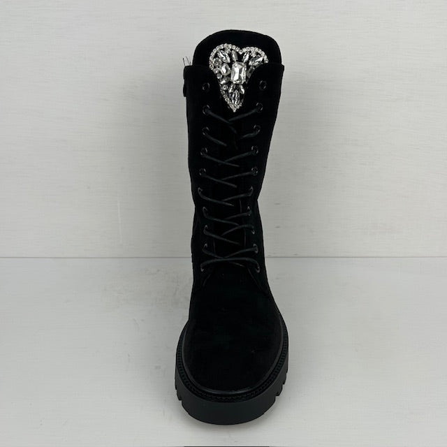Suèdine love veterboots zwart