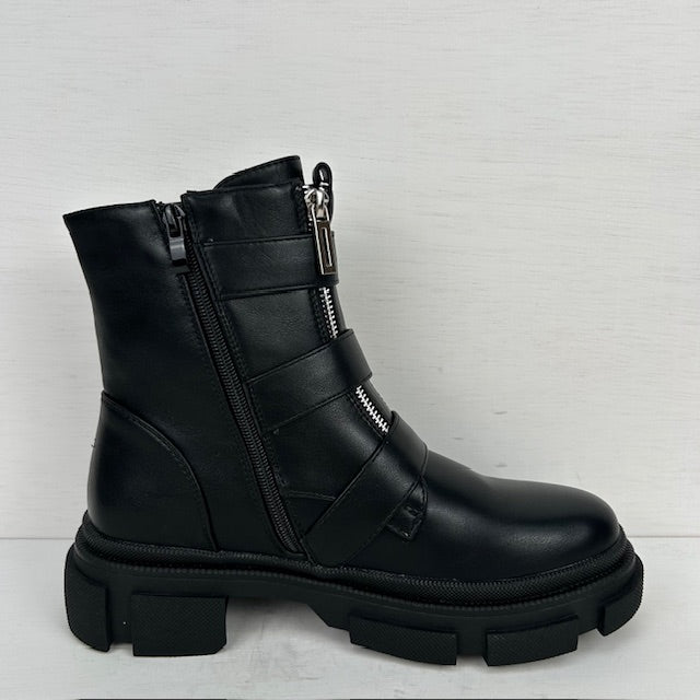Double zip boots zwart
