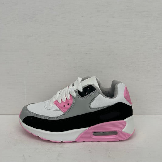 Kids gave air sneakers wit grijs roze