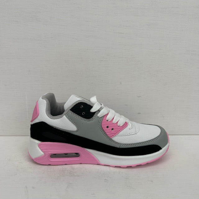 Kids gave air sneakers wit grijs roze