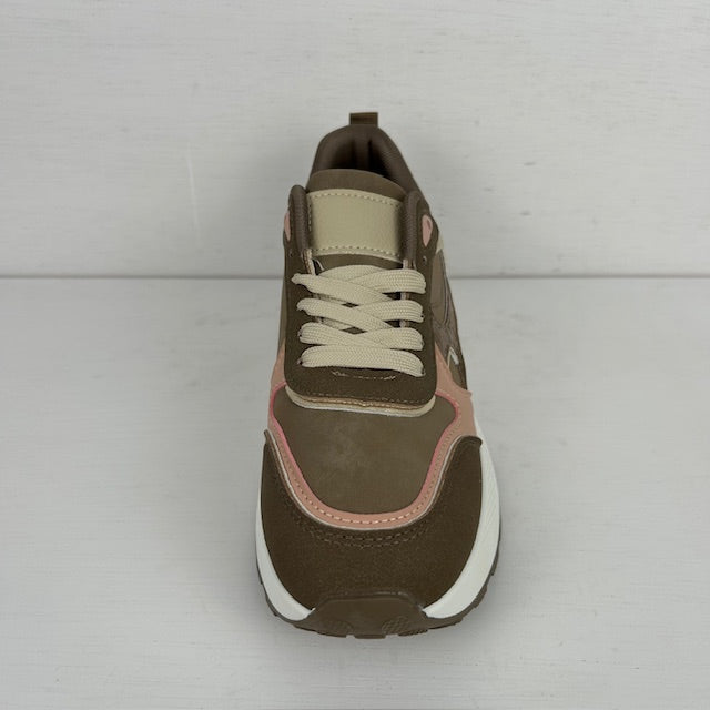 Casual sneakers met leuk design bruin
