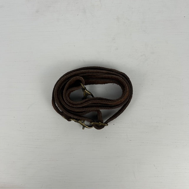 Real leather schoudertasje met leuke franjes bruin