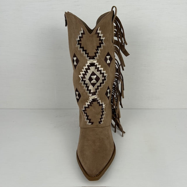 Gave cowboylaarzen met trendy flap taupe