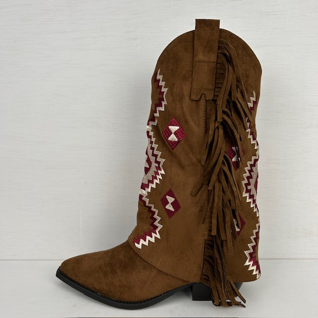 Gave cowboylaarzen met trendy flap camel