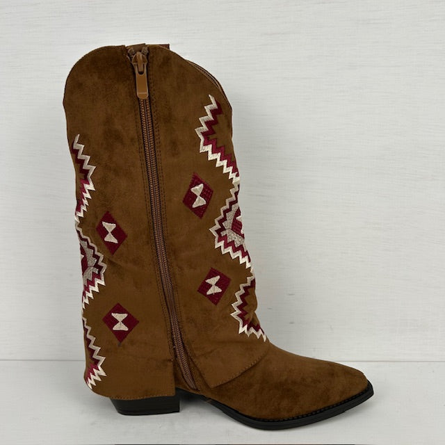 Gave cowboylaarzen met trendy flap camel