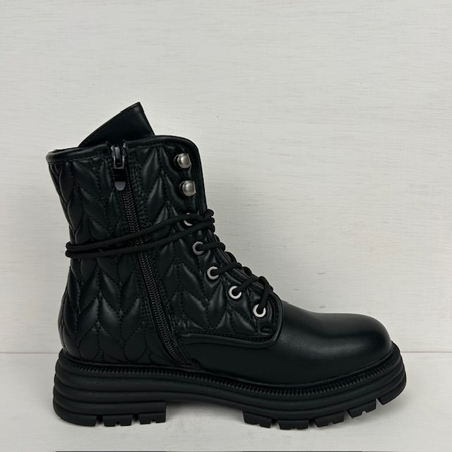 Gave veterboots met padded design zwart