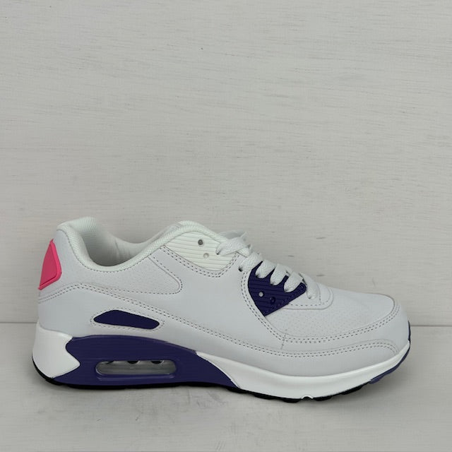 Air sneakers wit paars roze