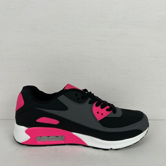 Air sneakers zwart grijs roze