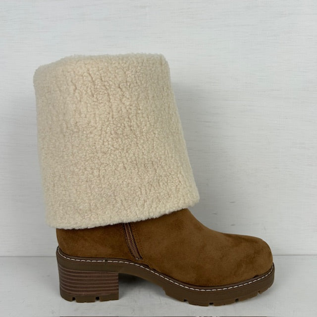 Suèdine laarzen met teddy camel