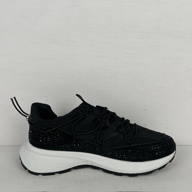 Sneakers met shiny details zwart