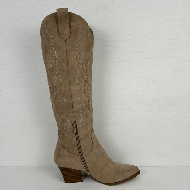 Gave suèdine cowboylaarzen khaki