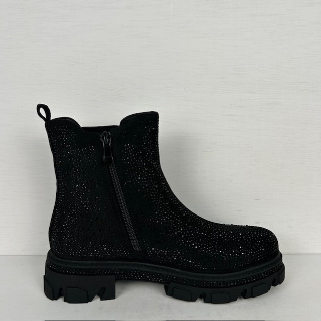Stoere boots met shiny afwerking zwart